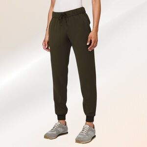 Lululemon Athletica On The Fly Dark Olive Joggers